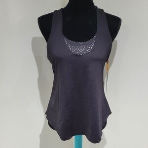 Denise Cromwell Womens Microfiber Racerback All Season Sport Top Large Black NEW